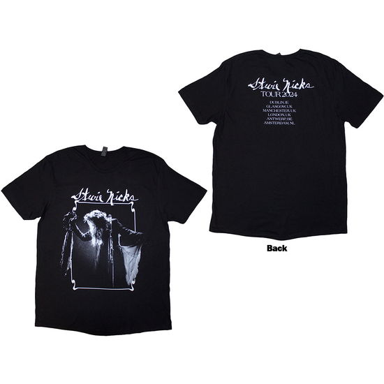 Cover for Stevie Nicks · Stevie Nicks Unisex T-Shirt: Tour '24 Live Photo (Black) (Back Print &amp; Ex-Tour) (T-shirt) [size S] (2024)