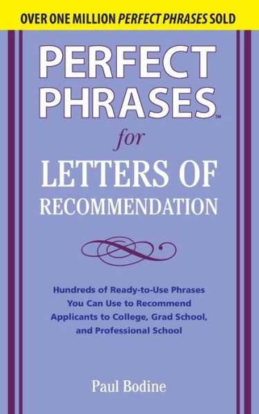 Cover for Paul Bodine · Perfect Phrases for Letters of Recommendation - Perfect Phrases Series (Paperback Book) (2010)