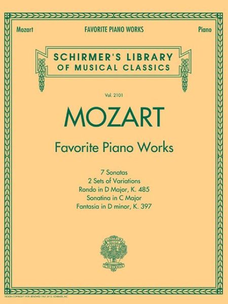 Cover for Mozart · Mozart - Favorite Piano Works: Schirmer'S Library of Musical Classics Vol. 2101 (Book) (2014)