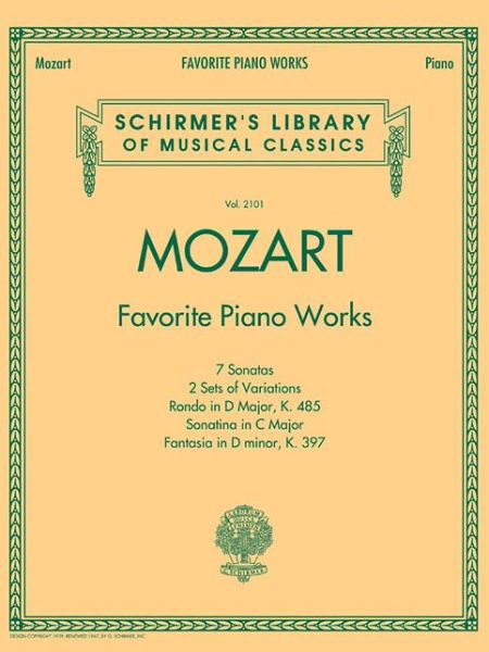 Cover for Mozart · Mozart - Favorite Piano Works: Schirmer'S Library of Musical Classics Vol. 2101 (Bog) (2014)