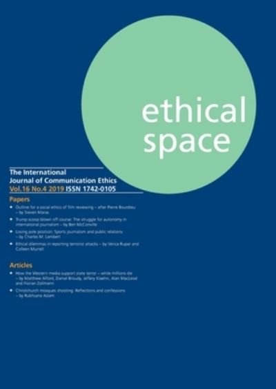 Cover for Richard Lance Keeble · Ethical Space Vol.16 Issue 4 (Paperback Book) (2019)