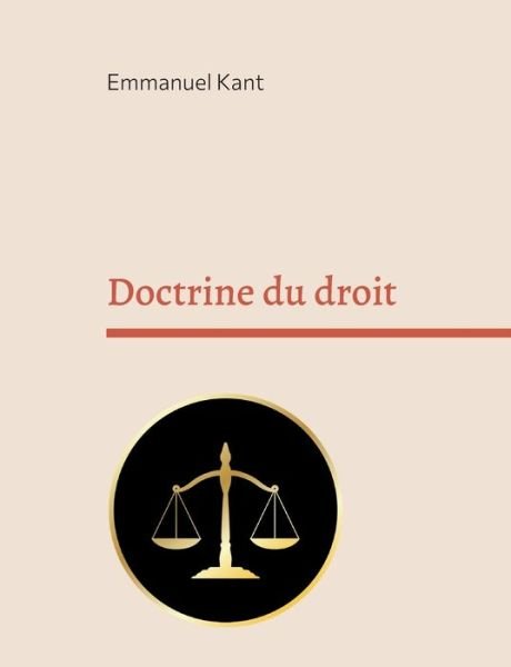 Cover for Emmanuel Kant · Doctrine du droit (Paperback Book) (2022)
