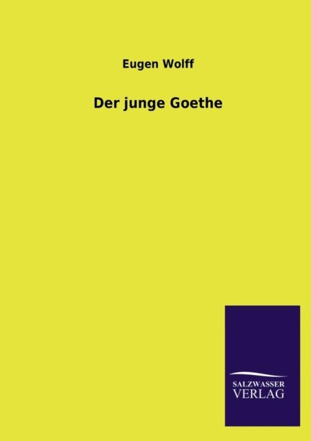 Der Junge Goethe - Eugen Wolff - Bücher - Salzwasser-Verlag GmbH - 9783846034545 - 28. April 2013
