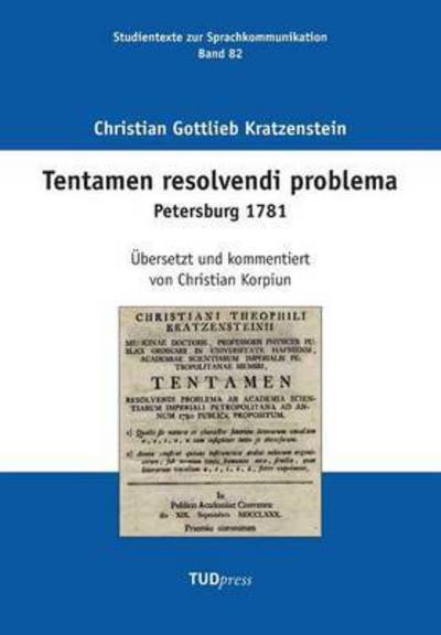 Cover for Kratzenstein · Tentamen resolvendi proble (Book) (2016)