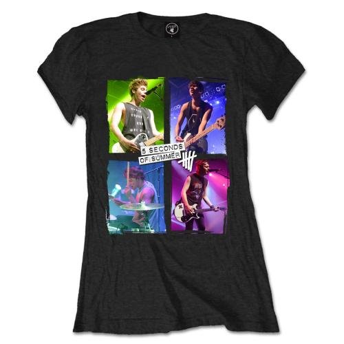 5 Seconds of Summer Ladies T-Shirt: Live in Colours - 5 Seconds of Summer - Merchandise -  - 5055295390546 - 