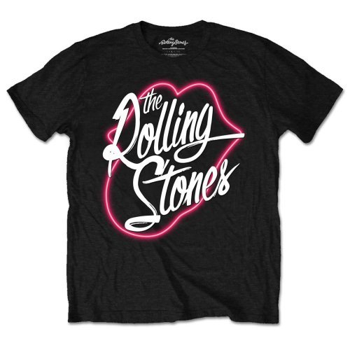 Cover for The Rolling Stones · The Rolling Stones Unisex T-Shirt: Neon Lips (T-shirt) [size S] [Black - Unisex edition]