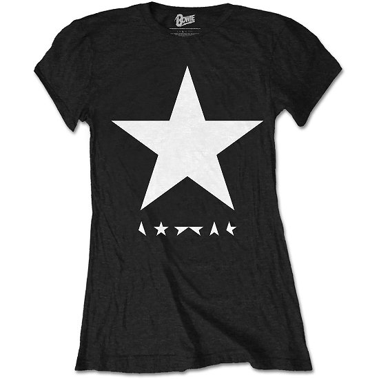 David Bowie Ladies Premium Tee: Blackstar (White Star on Black) - David Bowie - Produtos - ROFF - 5055979931546 - 7 de abril de 2016