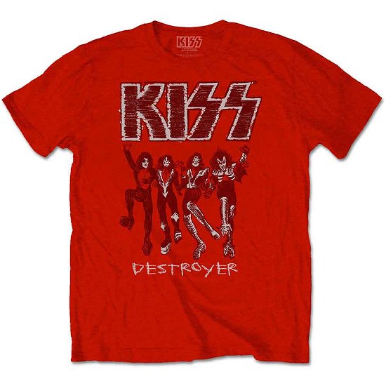 Cover for Kiss · KISS Unisex T-Shirt: Destroyer Sketch (T-shirt) [size XXL] [Red - Unisex edition]