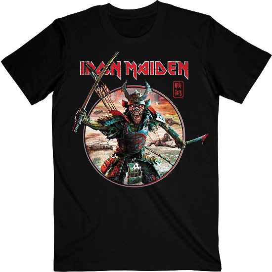 Iron Maiden Unisex T-Shirt: Senjutsu Eddie Warrior Circle - Iron Maiden - Fanituote -  - 5056368691546 - 