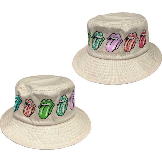 The Rolling Stones Unisex Bucket Hat: Multi-Tongue Pattern (Small / Medium) - The Rolling Stones - Merchandise -  - 5056561076546 - 