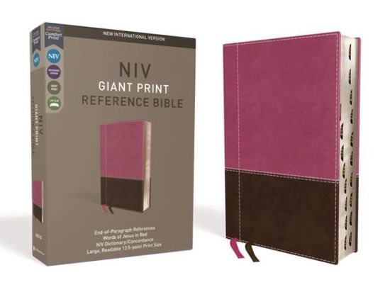 Cover for Zondervan · NIV, Reference Bible, Giant Print, Leathersoft, Pink / Brown, Red Letter Edition, Indexed, Comfort Print (Imitation Leather Bo) (2018)