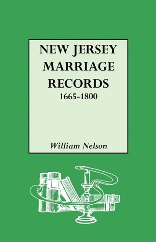 Cover for William Nelson · New Jersey Marriage Records, 1665-1800 (Paperback Book) [First edition] (2008)