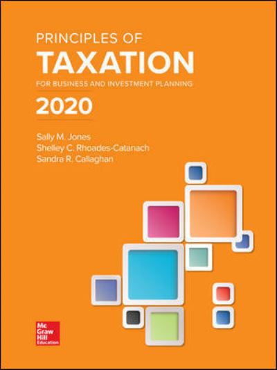 Cover for Sally Jones · Principles of Taxation for Business and Investment Planning 2020 Edition (Hardcover Book) (2019)