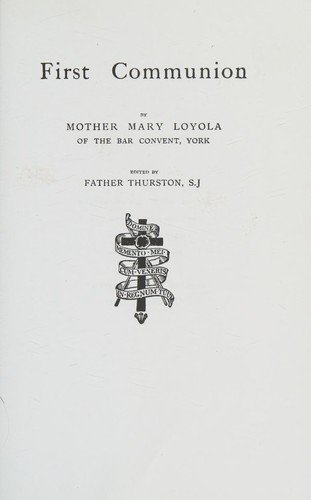 Cover for Mother Mary Loyola · First Communion (Paperback Book) (2013)