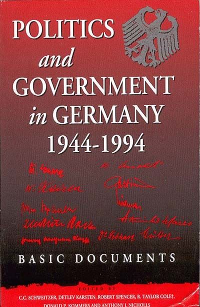 Cover for Detlev Karsten · Politics and Government in Germany, 1944-1994: Basic Documents (Hardcover Book) [2Rev Ed edition] (1995)
