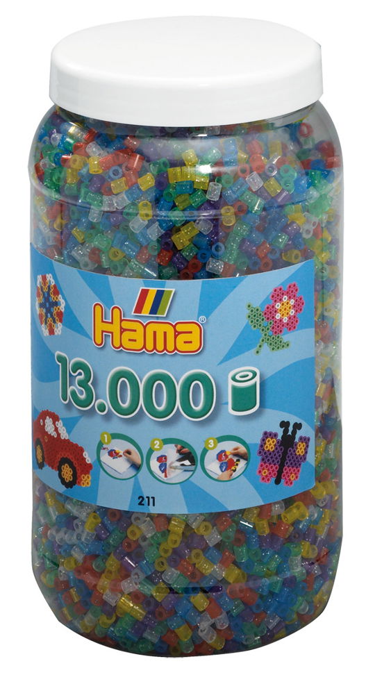 Hama Strijkkralen in Pot - Glittermix (054) 13.000st. - Hama - Produtos - Hama - 0028178211547 - 26 de junho de 2017
