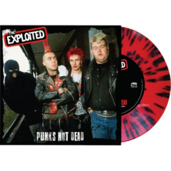 Cover for The Exploited · Punk's Not Dead (red / Black Splatter) (LP) [Coloured edition] (2023)