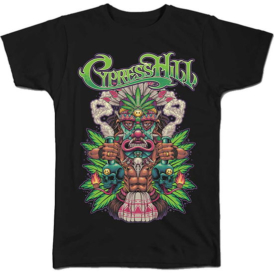 Cypress Hill Unisex T-Shirt: Tiki Time (Black) - Cypress Hill - Fanituote -  - 5056187763547 - perjantai 21. heinäkuuta 2023