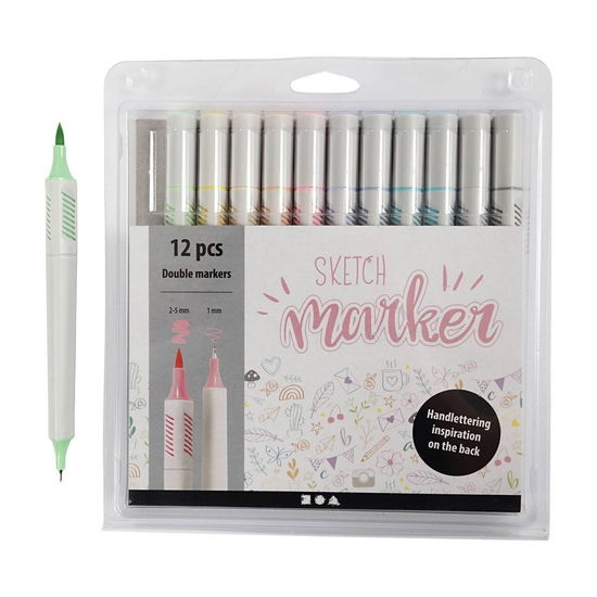 Cover for Sketch Marker · Pastel Colours 12 Pcs. (37380) (Legetøj)