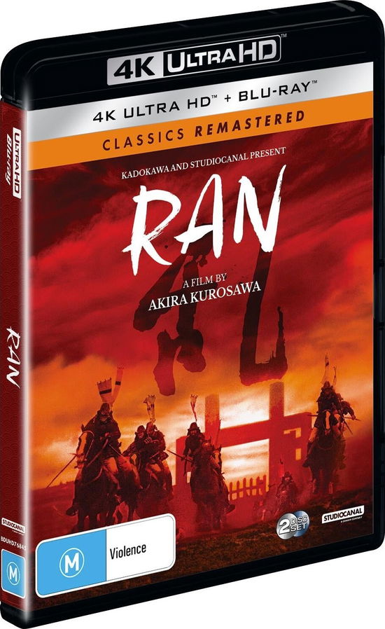 Ran (Classics Remastered) (4k / Blu-ray) - Akira Kurosawa - Filmes - UNIVERSAL SONY PICTURES P/L - 9317731157547 - 25 de agosto de 2021