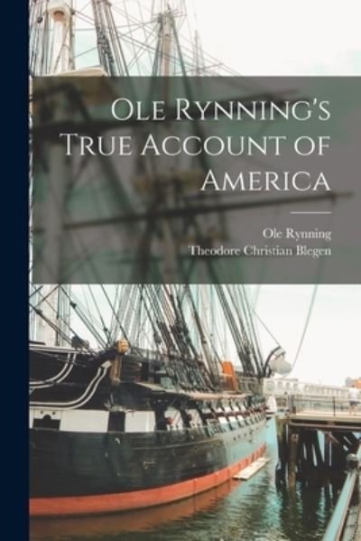 Cover for Ole 1809-1838 Rynning · Ole Rynning's True Account of America (Pocketbok) (2021)