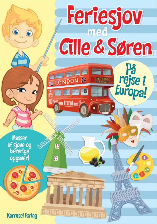 Cover for Feriesjov med Cille og Søren: Feriesjov med Cille og Søren - På rejse i Europa (Sewn Spine Book) (2020)