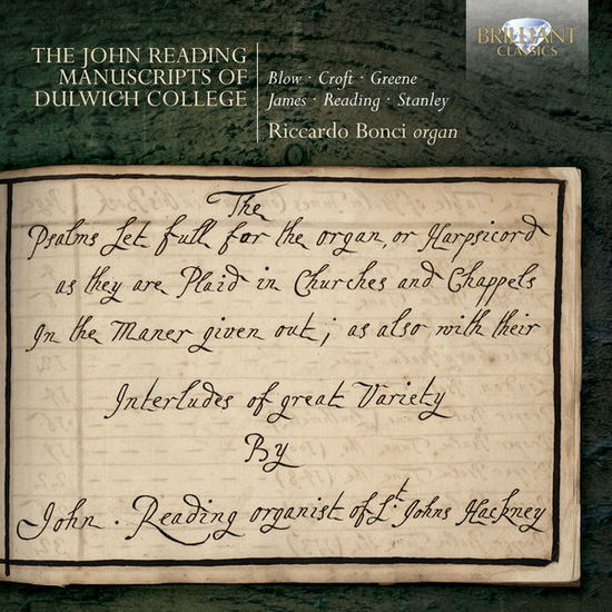 The John Reading Manuscripts - Riccardo Bonci - Musik - BRILLIANT CLASSICS - 5028421944548 - 8. juli 2013