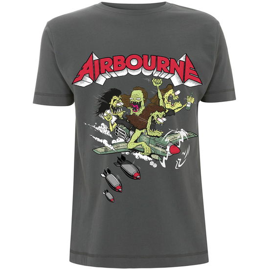 Cover for Airbourne · Airbourne Unisex T-Shirt: Nitro (Grey) (T-shirt) [size S] [Grey - Unisex edition] (2020)