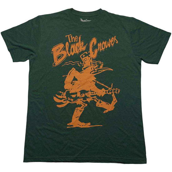 The Black Crowes Unisex T-Shirt: Crowe Guitar (Green) - Black Crowes - The - Merchandise - - 5056561072548 - March 2, 2023