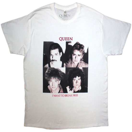 Cover for Queen · Queen Unisex T-Shirt: I Want To Break Free (White) (T-shirt) [size S] (2025)