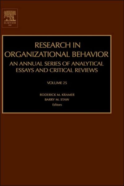 Cover for Michael Kramer · Research in Organizational Behavior - Research in Organizational Behavior (Gebundenes Buch) (2003)