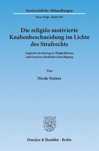 Cover for Steiner · Die religiös motivierte Knabenb (Book) (2013)