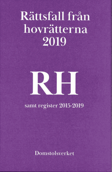 Cover for Rättsfall från hovrätterna. Årsbok 2019 (RH) (Book) (2020)