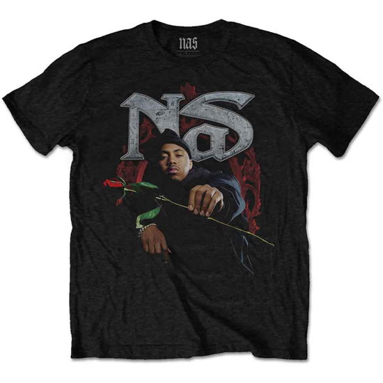 Cover for Nas · Nas Unisex T-Shirt: Red Rose (Black) (T-shirt) [size XXL] [Black - Unisex edition] (2018)