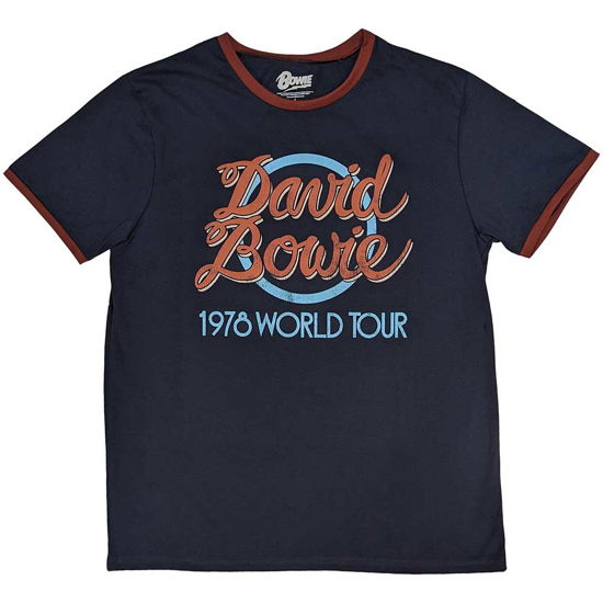 David Bowie Unisex Ringer T-Shirt: 1978 World Tour - David Bowie - Produtos -  - 5056737209549 - 