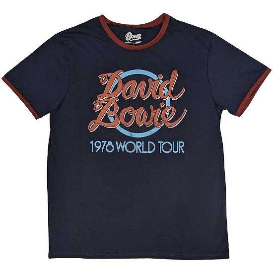 Cover for David Bowie · David Bowie Unisex Ringer T-Shirt: 1978 World Tour (TØJ) [size S]
