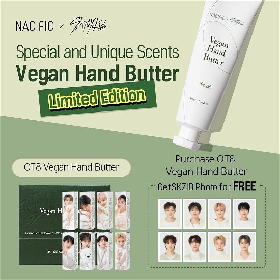 OT8 Vegan Hand Butter Set x Stray Kids Collaboration - STRAY KIDS x NACIFIC - Fanituote - Nacific - 8809517464549 - keskiviikko 1. maaliskuuta 2023