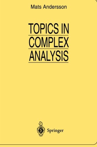 Topics in Complex Analysis - Universitext - Mats Andersson - Books - Springer-Verlag New York Inc. - 9780387947549 - November 15, 1996