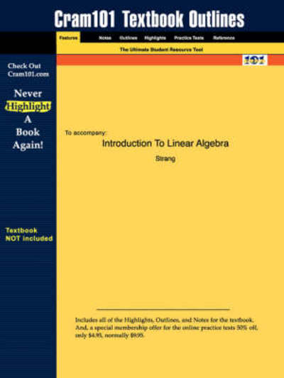 Cover for Strang · Studyguide for Introduction to Linear Algebra by Strang, Isbn 9780961408893 (Taschenbuch) (2007)