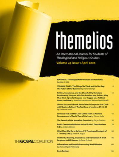 Cover for D. A. Carson · Themelios, Volume 45, Issue 1 (Book) (2022)