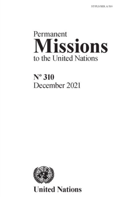 Cover for United Nations · Permanent Missions to the United Nations, No. 310 - Permanent Missions to the United Nations (Paperback Bog) (2022)