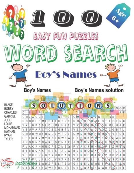 Cover for Sogo Techtoys · 100 Easy Fun Puzzeles Word Search Boy's Names (Pocketbok) (2020)