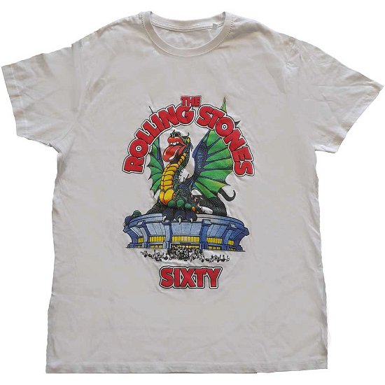 The Rolling Stones Unisex Hi-Build T-Shirt: Sixty Stadium Dragon - The Rolling Stones - Merchandise -  - 5056561035550 - 