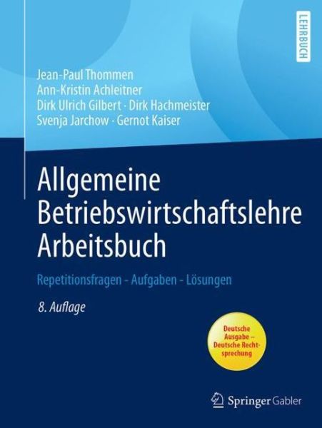 Cover for Jean-Paul Thommen · Allgemeine Betriebswirtschaftslehre Arbeitsbuch (Book) (2017)