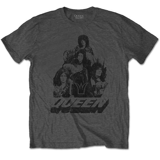 Queen Unisex T-Shirt: 70s Photo - Queen - Merchandise -  - 5056368637551 - 