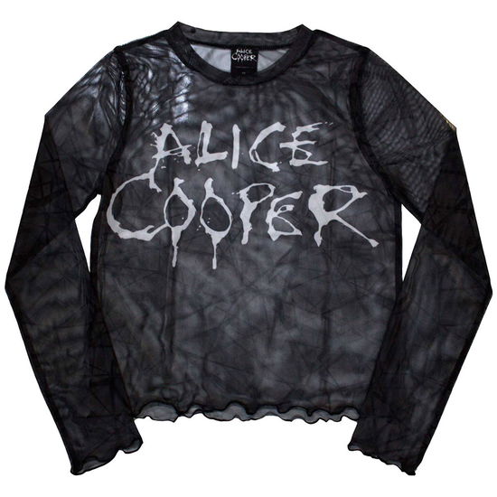 Cover for Alice Cooper · Alice Cooper Ladies Crop Top: Dripping Logo (Black) (Mesh) (XX-Small) (CLOTHES) [size XXS] (2024)