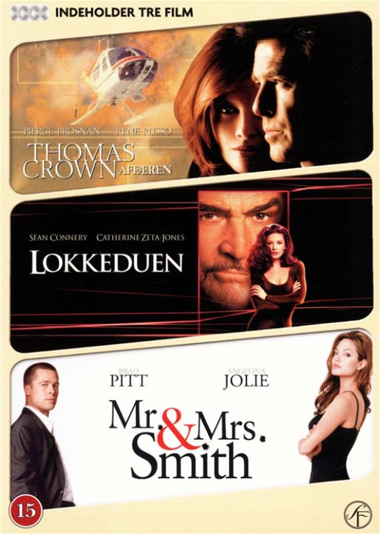 Cover for Thomas Crown Affæren + · Lokkeduen + Mr. &amp; Mrs. Smith (DVD) (2009)