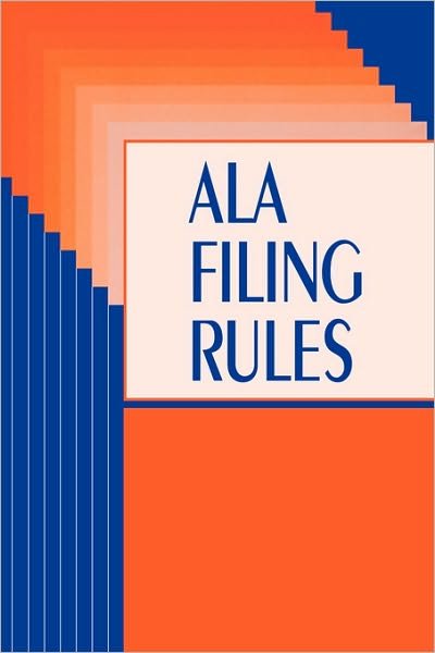 Cover for Rtsd Filing Committee · American Library Association Filing Rules (Pocketbok) (2000)