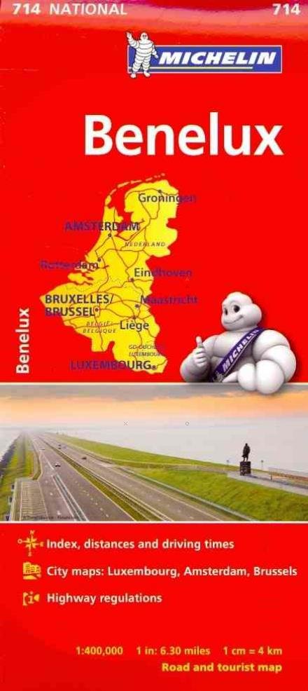 Benelux - Michelin National Map 714 - Michelin - Livros - Michelin Editions des Voyages - 9782067170551 - 19 de janeiro de 2023