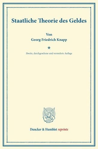 Cover for Knapp · Staatliche Theorie des Geldes. (Bok) (2013)